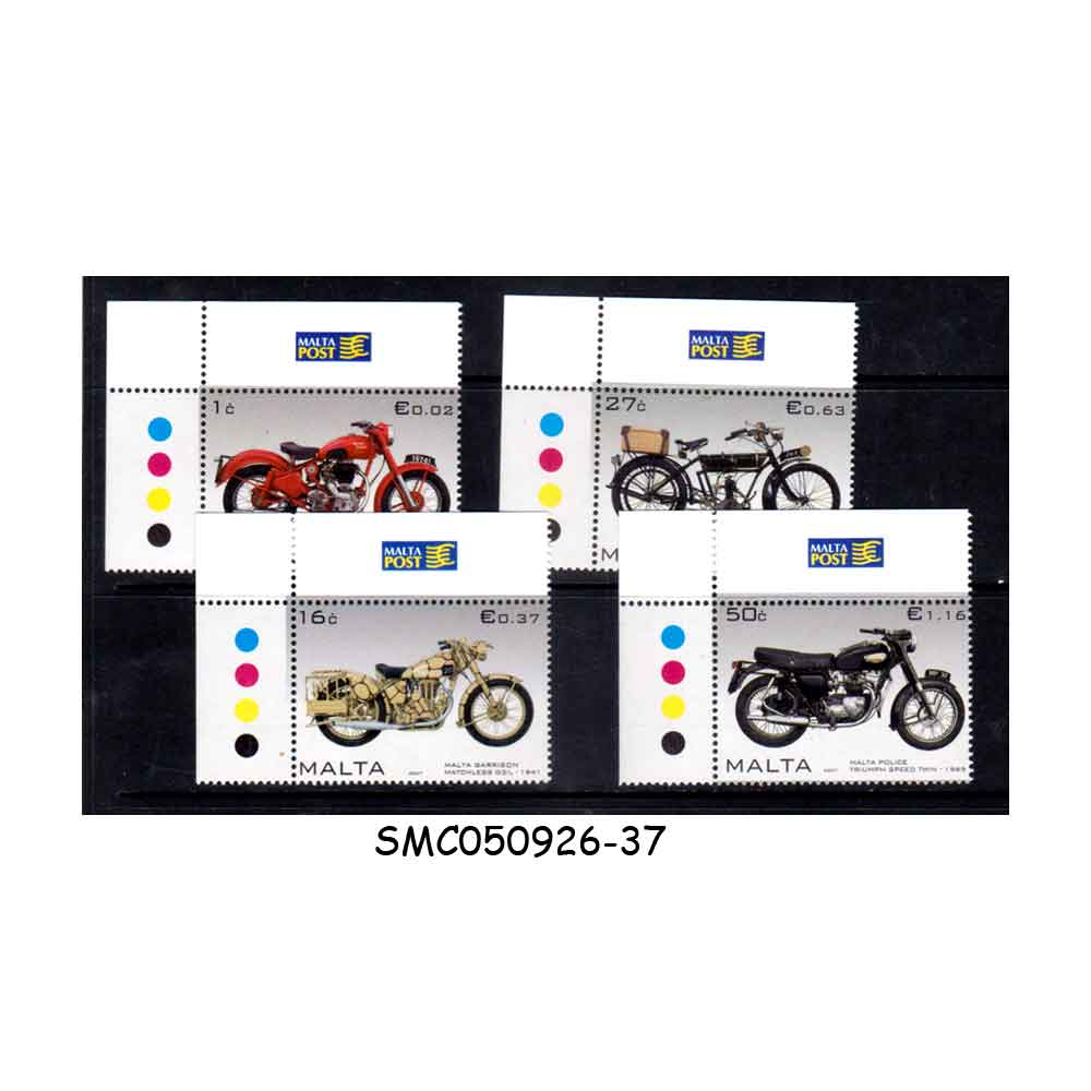 Stamps from MALTA - 2007 MOTORCYCLES - 4V MINT NH