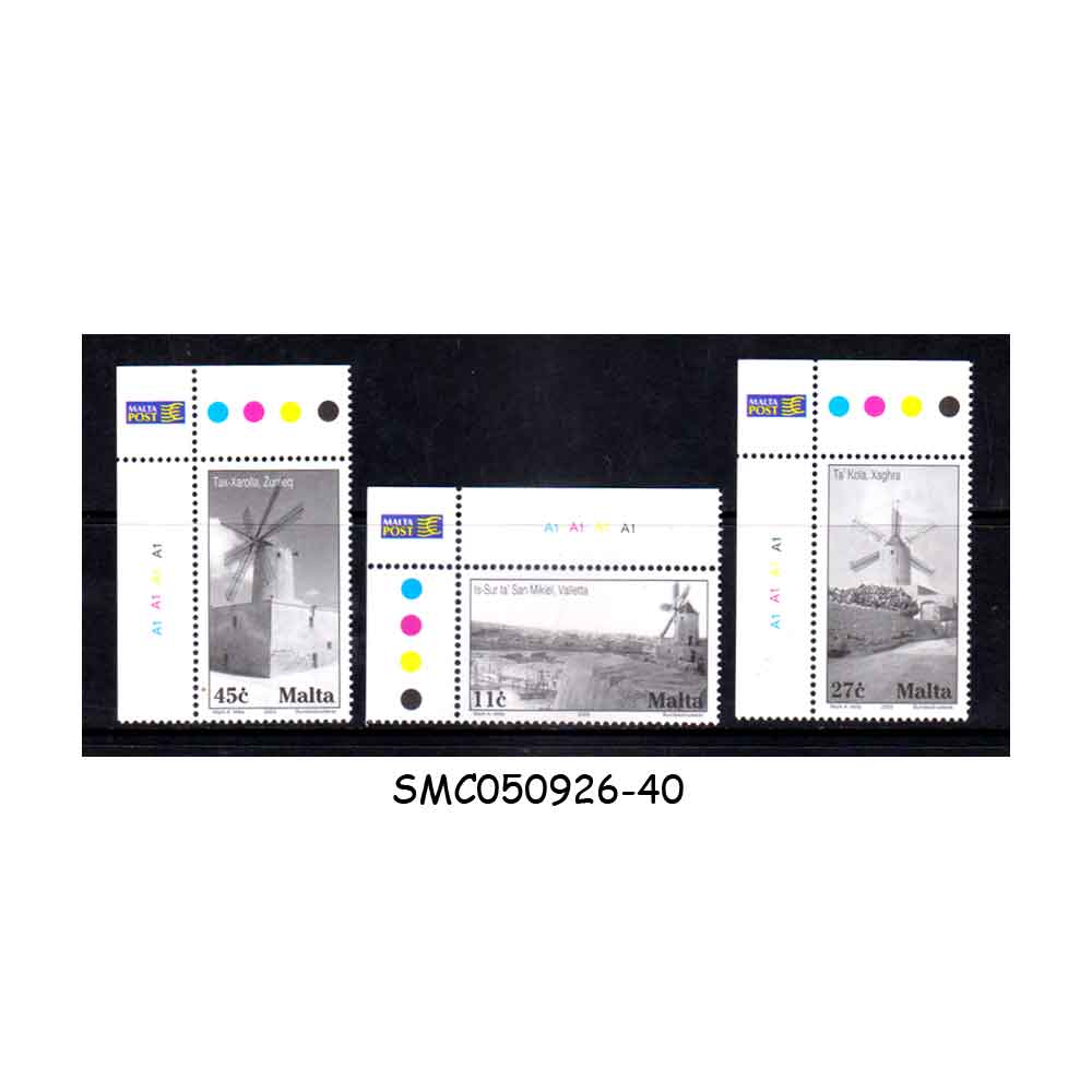 Stamps from MALTA - 2003 WINDMILLS - 3V MINT NH