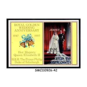Stamps from JERSEY - 1997 ROYAL GOLDEN WEDDING ANNIVERSARY QEII - MIN. SHEET MINT NH