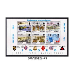 Stamps from JERSEY - 1994 50th ANNIVERSARY OF D-DAY - MIN. SHEET MINT NH