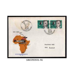 Stamps from SWITZERLAND - 1977 FLIGHT COVER from ZURICH to NAIROBI WITH GIRAFFE CANCELLATION
