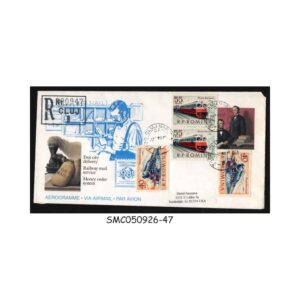 Stamps from UNITED STATES USA - 1989 REGISTERED AIR MAIL AEROGRAMME with ROMANIA STAMPS