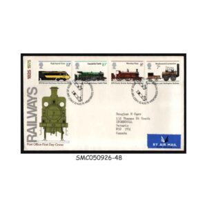 Stamps from GREAT BRITAIN - 1975 RAILWAYS / TRAINS LOCOMOTIVES - FDC