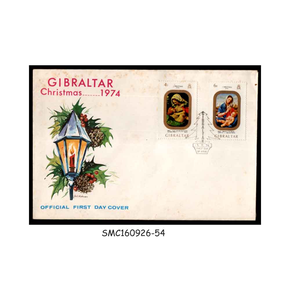 Stamps from GIBRALTAR - 1974 CHRISTMAS - FDC