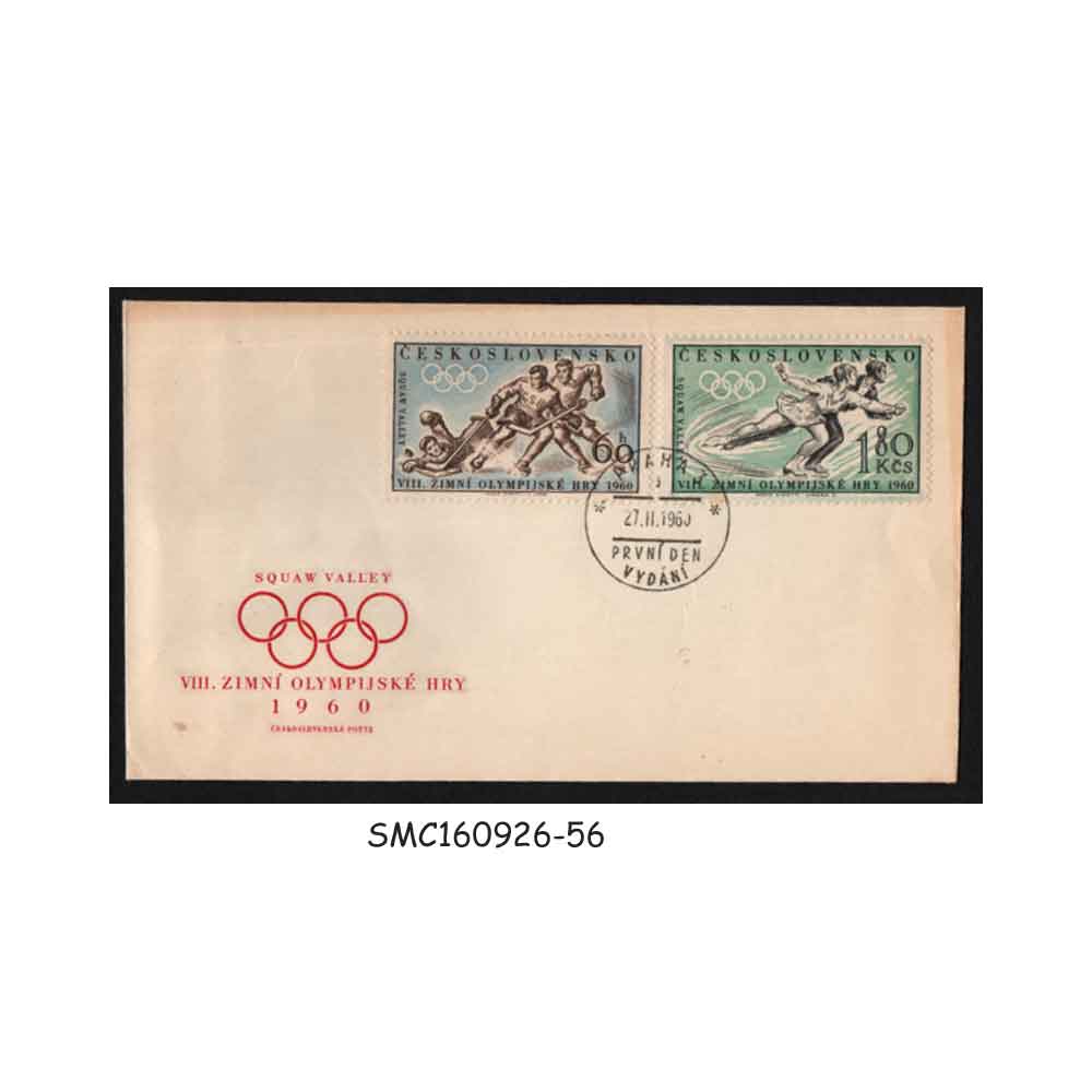 Stamps from CZECHOSLOVAKIA - 1960 WINTER OLYMPIC GAMES - FDC