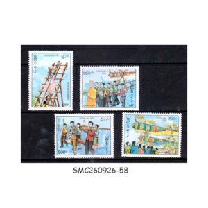 Stamps from LAOS - 1995 ROCKET FESTIVAL - 4V - MINT NH