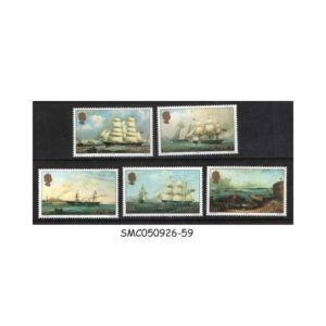 Stamps from JERSEY - 1985 JERSEY ARTIST : P. J. OULES / PAINTINGS / SHIPS - 5V MINT NH