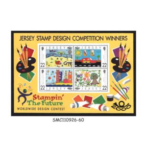 Stamps from JERSEY - 2000 JERSEY STAMP DESIGN COMPETITION WINNERS / STAMPIN THE FUTURE - MIN. SHEET MINT NH