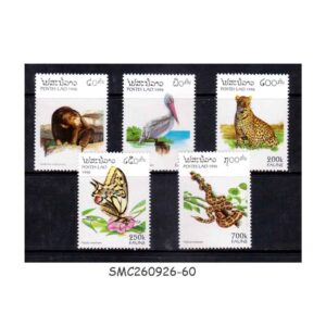Stamps from LAOS - 1996 FAUNA / ANIMALS BIRDS REPTILES - 5V - MINT NH