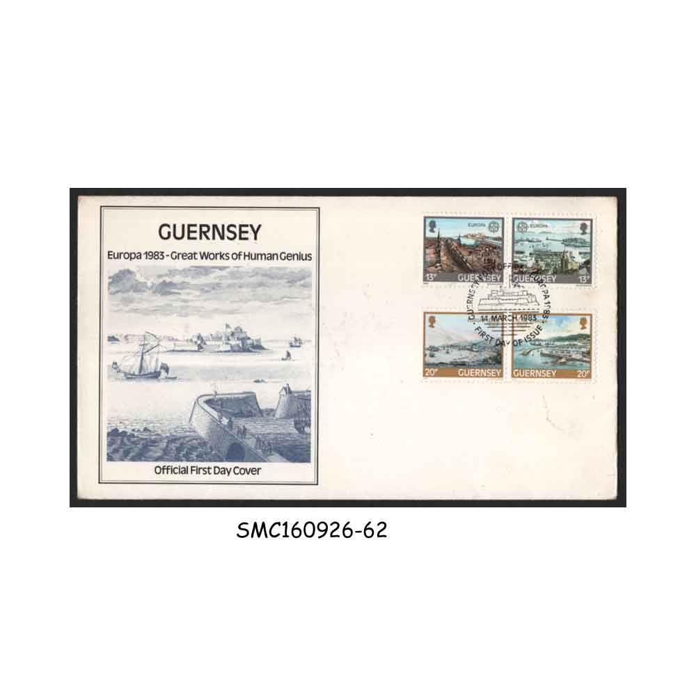 Stamps from GUERNSEY - 1983 EUROPA : GREAT WORKS OF HUMAN GENIUS - FDC