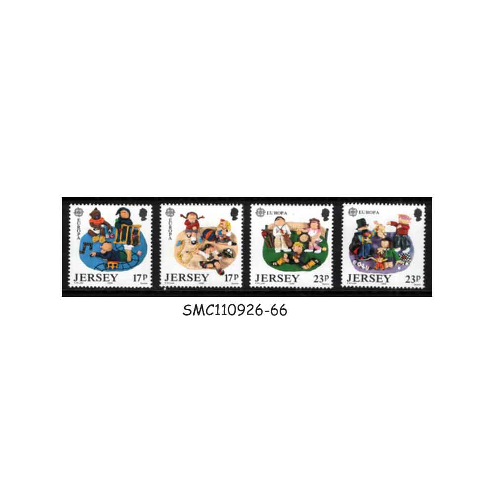 Stamps from JERSEY - 1989 EUROPA: CHILDREN'S GAMES & TOYS - 4V - MINT NH