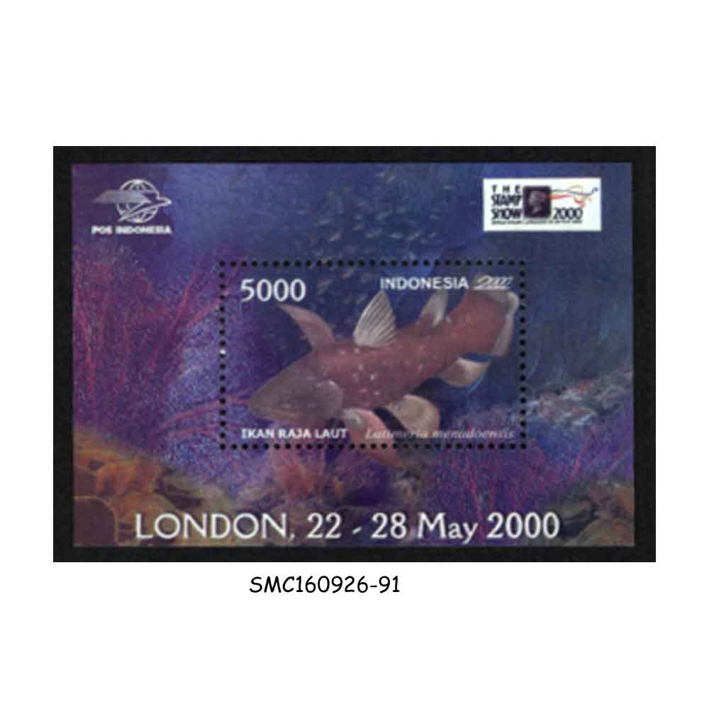 Stamps from INDONESIA - 2000 LONDON 2000 INTERNATIONAL STAMP EXHIBITION / FISH MARINE LIFE - MIN. SHEET MINT NH