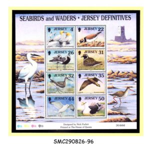 Stamps from JERSEY - 1998 SEA BIRDS & WADERS - DEFINITIVE 3rd series - SHEETLET FOLDER MNH