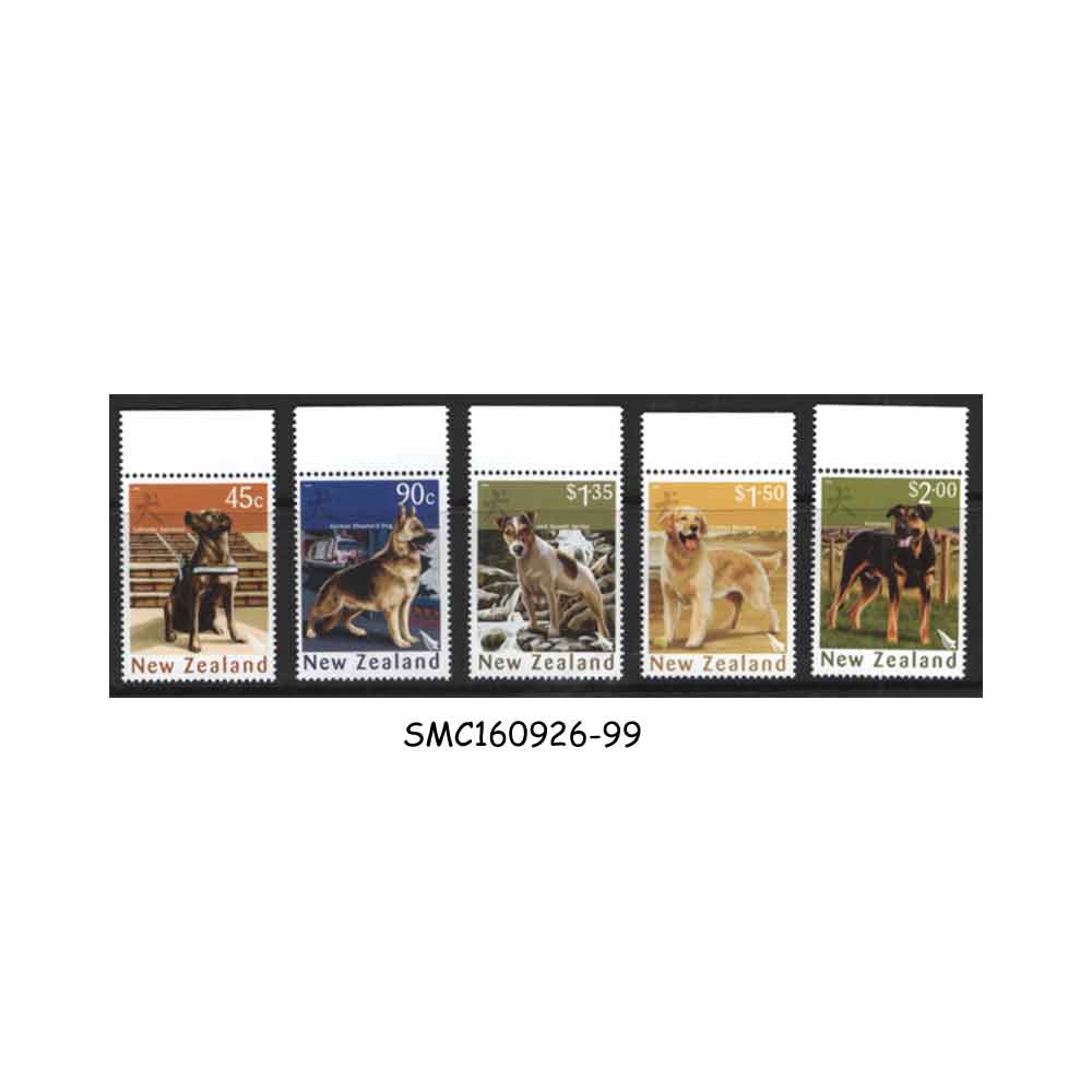 Stamps from NEW ZEALAND - 2006 DOGS / PET ANIMALS - 5V - MINT NH