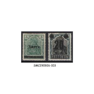 Stamps from SAAR GERMANY - 1920 SCOTT# 4 & 65 - OVPT 2V MINT HINGED