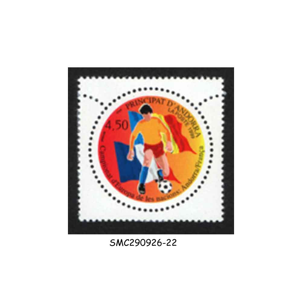 Stamps from ANDORRA FRENCH - 1999 QUALIFIER ANDORRA-FRANCE FOR EUROPEAN CHAMPIONSHIP / SOCCER - 1V MINT NH