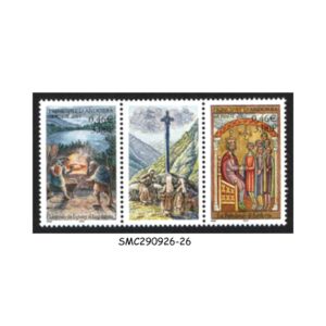 Stamps from ANDORRA FRENCH - 2001 FOUNDATION ANDORRA - SE-TENANT 2V MINT NH