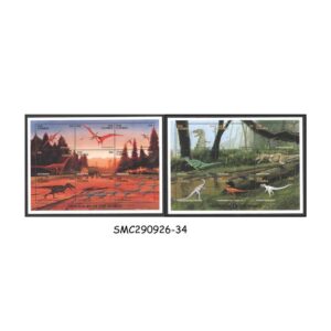 Stamps from GAMBIA - 1997 DINOSAURS OF THE WORLD / PREHISTORIC ANIMALS - SET OF 2 MIN. SHEETS MINT NH