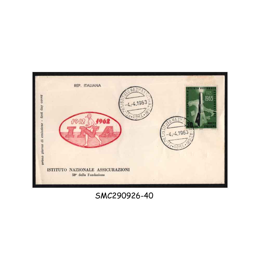 Stamps from ITALY - 1963 50th ANNIVERSARY OF THE NATIONAL INSURANCE COMPANY - FDC