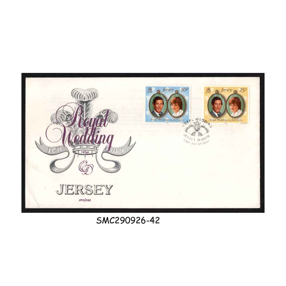 Stamps from JERSEY - 1981 ROYAL WEDDING OF PRINCE CHARLES - FDC