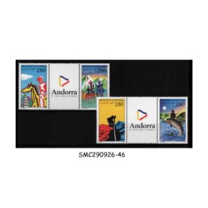 Stamps from ANDORRA FRENCH - 1994 SPORTS TOURISM CYCLING FISHING - 4V - MINT NH