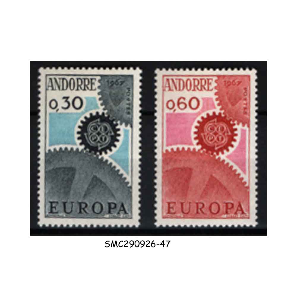 Stamps from ANDORRA FRENCH - 1967 EUROPA - 2V - MINT NH