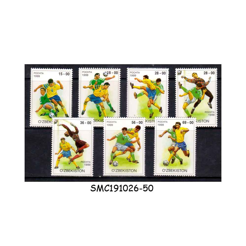 Stamps from UZBEKISTAN - 1999 FOOTBALL / SOCCER - 7V - MINT NH