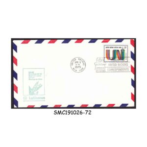 Stamps from UNITED NATIONS UNO - 1975 LUFTHANSA AIRLINES NEW YORK to SANTIAGO de CHILE - FIRST FLIGHT COVER FFC