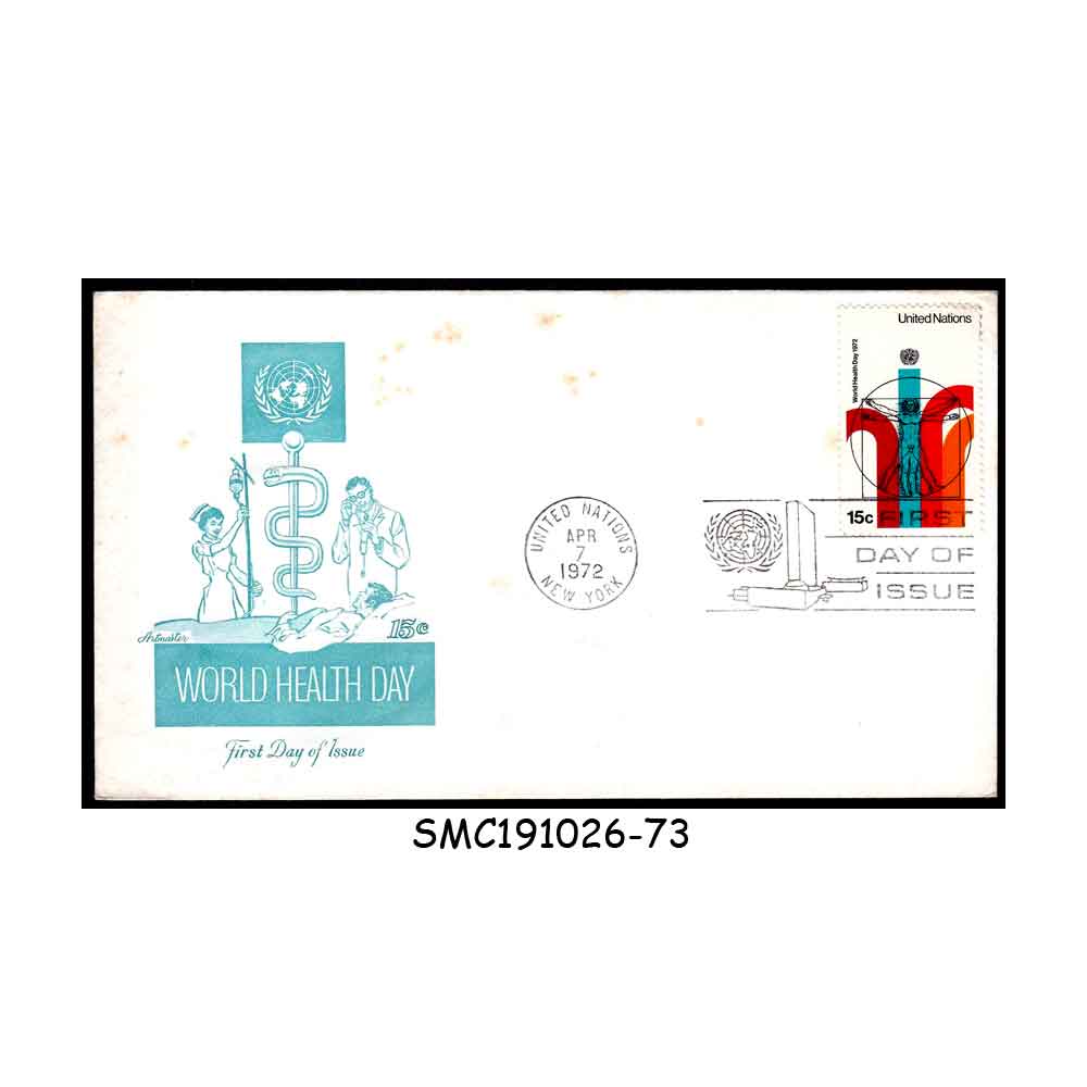 Stamps from UNITED NATIONS UNO - 1972 WORLD HEALTH DAY - FDC